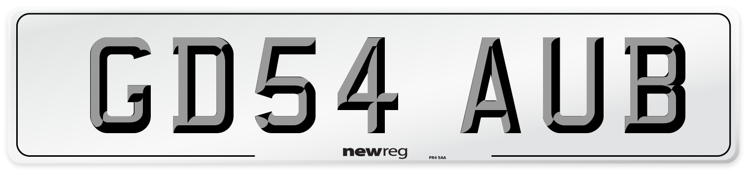 GD54 AUB Number Plate from New Reg